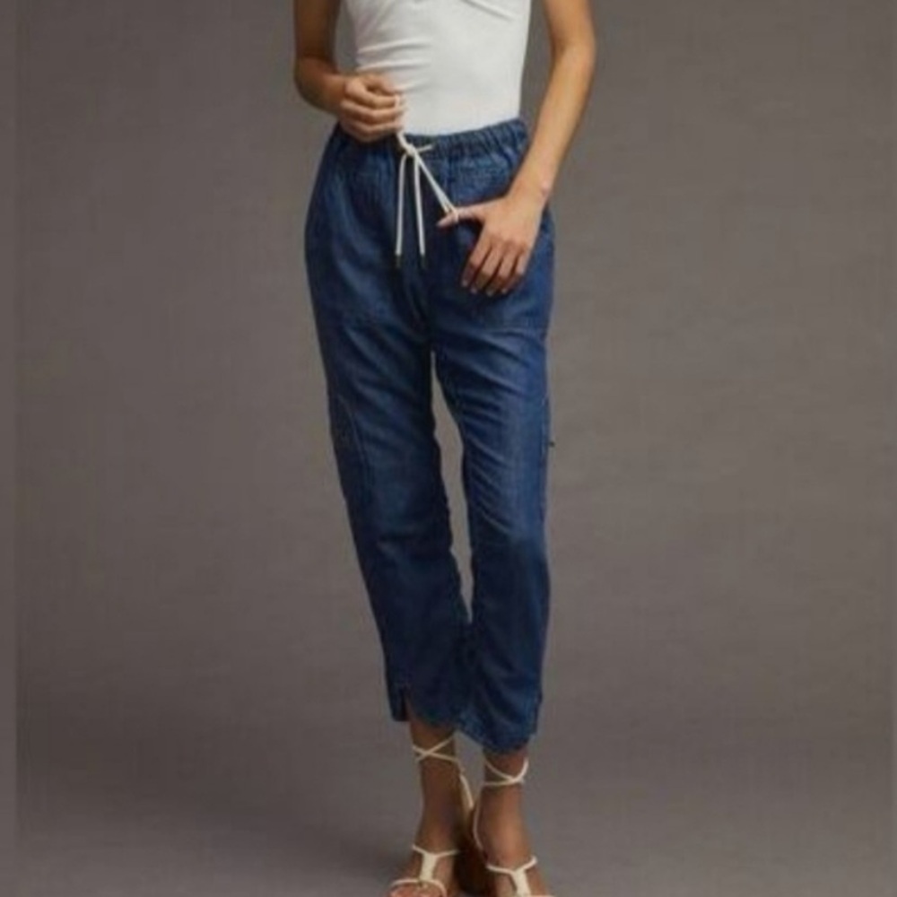 Anthropologie Pilcro The Cottage Utility Crop Jeans Pull-on Relaxed Pants Medium